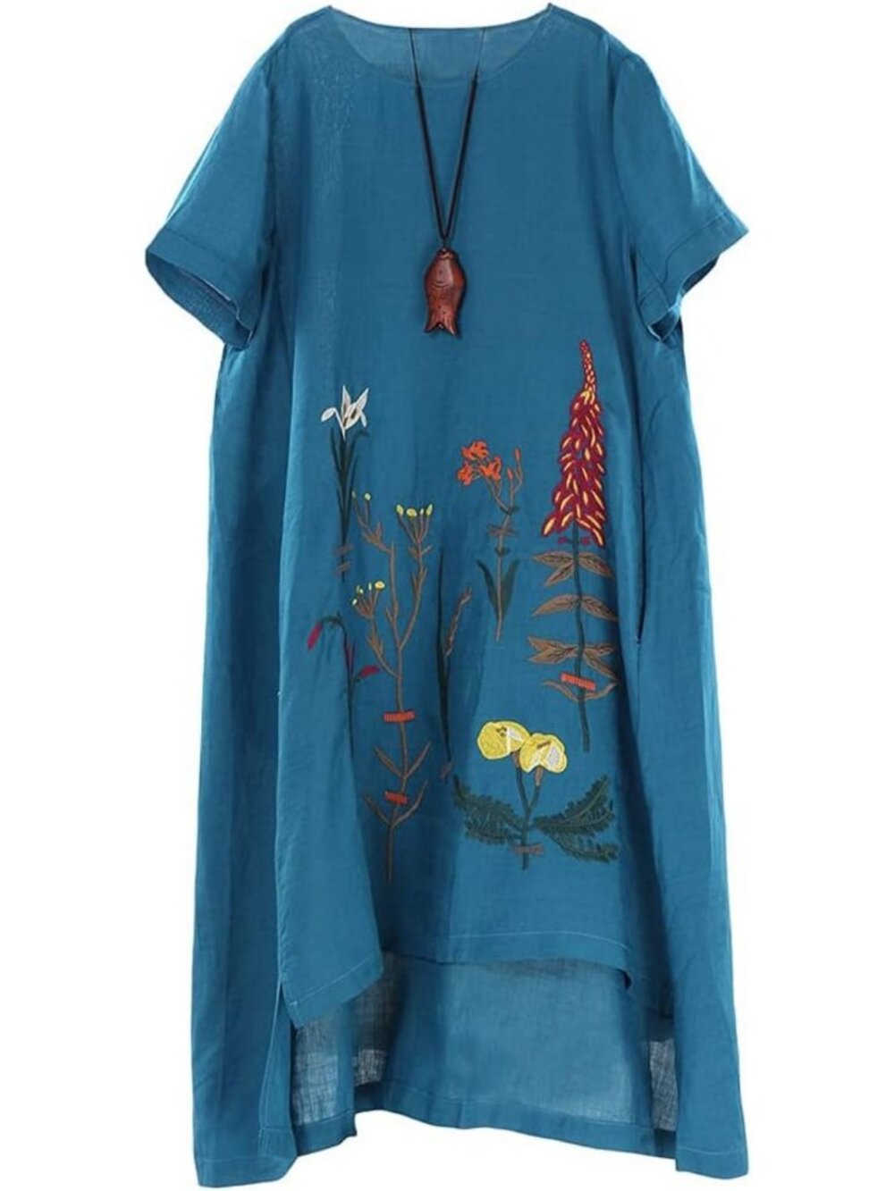 Embroidered Linen Summer Dress for Women | Stylish Tunic Sundress